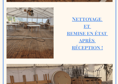 Nettoyage de salle après réception